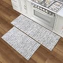 Wyatt & Ash Dream Mink Washable 2-Piece Rug Set Strata Texture Beige/Cream Abstract 24"x72" Runner Rug & 24"x48" Accent