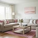 Wyatt &amp; Ash Dream Mink Washable Chenille 5'3" x 7'5" Area Rug Theo Pink