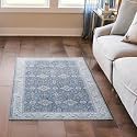 Wyatt &amp; Ash Dream Mink Washable Willa Blue/Taupe Geometric 3' x 5' Accent