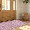 Wyatt &amp; Ash Dream Mink Washable Chenille 2 Piece Set - 24"x48" Accent Rug &amp; 24"x72" Runner Theo Pink