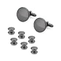 wynameleri Blank Tuxedo Buttons for Men, Round Cufflinks and Studs Set for Tuxedo Shirts Jewelry Gift for Business, Wedding