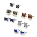 wynameleri Cufflinks Set 6 Pairs for Men, Business Formal Shirts Buttons Cuff Link Packed in Case
