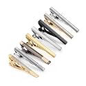 Wynameleri Tie Bars Clips Set 8 Packs Business Shirt Necktie Pin Clip for Men