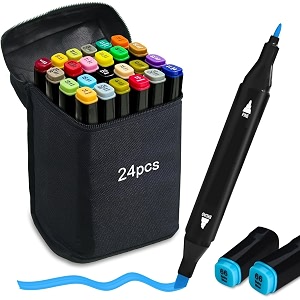 wynhard alcohol markers sketch pen set dual tip brush pens art markers for drawing 24 color dual tip chisel amp fine colour marker set sketch marker alcohol based markers drawing marker for adults kids