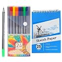 Wynhard Colors Fineliner Pen Set Journal Colour Pens Colored Fine Point Multicolour Pen Drawing Pens Art Marker Coloured Pens For Note Calendar Coloring Art Projects Office Supplies Sketch Book 25 Pcs