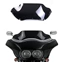 9.5" Black Windshield Windscreen Wind Splitter Compatible for 98-13 Harley Davidson Touring Road Glide FLTR 1998-2013 (Tint)