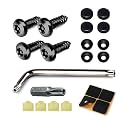 WZP 4 Set Anti Theft License Plate Screws Kit, Rustproof Stainless Steel Tamper Proof License Screw, M6 (1/4") Car Tag Plate Mounting Hardware, Universal for Front Rear Frame Holder Mounting (Black)