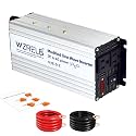 WZRELB 1200W Power Inverter 24V DC to 110V 120V AC,2400W Peak Modified Sine Wave Car Inverter with LED Display,Dual AC Outlets,Soft Starter,Off-Grid Power Converter with High Efficiency up to 90%