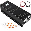 WZRELB 7000W Split Phase Pure Sine Wave Inverter, 48V DC to 120V/240V AC, 4 AC Outlets, Hardwire Terminal, High Efficiency up to 91.6%, Black