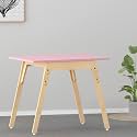 X&amp;Y Furniture For Growth Beautiful Antique Black Kiwi Table Wooden Solid Kids Light Finish Furniture for Playroom Ideal Arts &amp; Crafts, Snack Time, Home Schooling, Homework Square Shape (Pink)