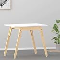 X&amp;Y Furniture For Growth Beautiful Antique Black Kiwi Table Wooden Solid Kids Light Finish Furniture for Playroom Ideal Arts &amp; Crafts, Snack Time, Home Schooling, Homework Square Shape (White)