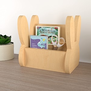 xampy furniture for growth cyan lemon bunny wooden organiser for kids 1 years amp above made of birch plywood stationery amp books holder wooden bunny organizer eco friendly natural