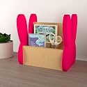 X&Y Furniture For Growth Cyan Lemon Bunny Wooden Organiser for Kids (1 Years & Above), Sustainable Birch Ply Wood, Bunny Organizer, Sturdy Non Toxic Paint Finish, (Fluorescent Pink)