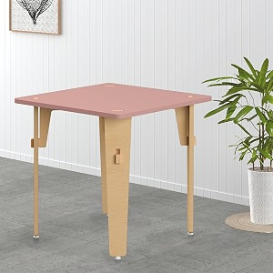 xampy furniture for growth lime fig wooden study table for kids 5-8 years  montessori inspired  eco-friendly durable made in birch ply wood  easy diy  ideal for home or school pink