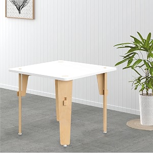 xampy furniture for growth lime fig eco-friendly wooden study table for kids 2-5 years  2 seater multipurpose activity table  child safe diy sturdy  elegant for kids room amp schools white