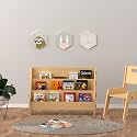 X&amp;Y Furniture For Growth Ochre Olive Book Rack - L (1 Year &amp; Above) | Eco-Friendly Wooden Book Shelf/Rack for Kids Room | Floor Standing DIY | Children Reading Stylish Books Storage | Non Toxic Polish | (Natural)