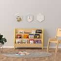 X&amp;Y Furniture For Growth Ochre Olive Book Rack - L (1 Year &amp; Above) | Eco-Friendly Wooden Book Shelf/Rack for Kids | Perfect for Home, Office, Play Schools &amp; Kindergarten | DIY Floor Mount Birch Ply Book Case | (Y