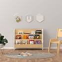 X&Y Furniture For Growth Ochre Olive Book Rack - L (1 Year & Above) | Wooden Kids BookShelf | Eco-friendly Book Organizer | Birch Plywood | Open Shelf Rack for Kids Bedroom, Living Room | Easy Assemble | (White)