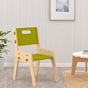 X&amp;Y Furniture For Growth Silver Peach Height Adjustable Chair for Children (2-7 Years), ISO Certified, Eco-friendly Wooden Furniture with Round Corners for Safety of Kids, Quick &amp; Easy Assemble, (Green)