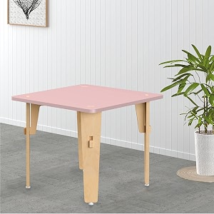 xampy furniture for growth study table for kids 2-5 years  eco-friendly made in birch ply wood  multipurpose activity table  easy diy  child safe with round corners  ideal for home nursery amp kindergarten pink