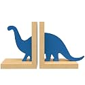 X&Y Furniture for Growth Tan Orange Bookends, Book Organizer, Home Decorative, Blue Dino Book Holder for Kids Room (Blue)