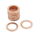 X AUTOHAUX 14mm Inner Diameter Copper Washers Flat Sealing Gaskets 20pcs