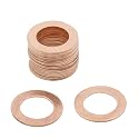 X AUTOHAUX 15mm Inner Dia Copper Crush Washers Car Flat Sealing Gasket Ring