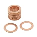 X AUTOHAUX 16mm Inner Dia Copper Crush Flat Washers 20pcs