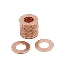 X AUTOHAUX 20 Pcs M10 x 20mm x 1mm Copper Washers Flat Sealing Gasket Ring
