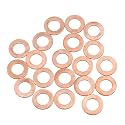 X AUTOHAUX 20 Pcs M10 x 18mm x 1mm Copper Washers Flat Sealing Gasket Ring