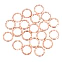 X AUTOHAUX 20pcs 10mm Inner Diameter Copper Washers Flat Sealing