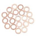 X AUTOHAUX 20pcs 10mm Inner Diameter Copper Washers Flat Sealing
