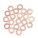 X AUTOHAUX 20pcs 8mm Inner Dia Copper Washers Flat Sealing Gasket Ring