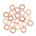 X AUTOHAUX 20pcs 9mm Inner Dia Copper Washers Flat Sealing Gaskets Rings for Car