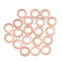 X AUTOHAUX 20pcs M8 x 13mm x 1mm Copper Flat Washer Sealing Gasket Ring