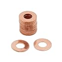 X AUTOHAUX 20pcs M8 x 18mm x 1mm Copper Flat Washer Sealing Gasket Ring