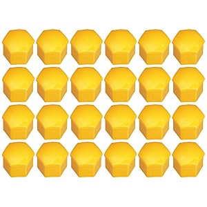 x autohaux 24pcs 21mm id wheel lock lug bolt nut cover caps center cover bolt locking caps with clip tool set for toyota yellow