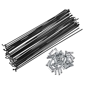 x autohaux 40 pcs bicycle steel spokes 14g bike spoke 200mm length with nipples for most bicycle