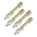 X AUTOHAUX 4pcs 50mm/1.97" Long Brass Auto Tire Valve Extension Adaptor Air Tyre Stem Extender Inflation Stright Bore for Car Truck Motorcycle Bike Mower Scooter