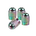 X AUTOHAUX 4pcs Car Tire Valve Stem Caps Tire Valve Dust Covers Universal Aluminum Alloy 7mm Colorful