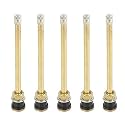 X AUTOHAUX 5pcs TR574 Copper Commercial Valve Stem Tubeless Vacuum Tyre Valve Stem Gold Tone for Bus Truck