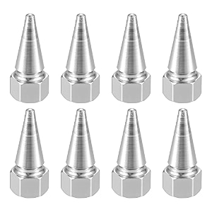 x autohaux 8pcs silver tone spike wheel tyre tire valve air stem cap cover universal for car truck motorcycle bike