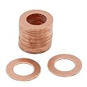 X AUTOHAUX M12 x 20mm x 1mm Car Copper Crush Washers Flat Sealing Gaskets Plate Rings 20pcs