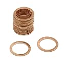 X AUTOHAUX M14 x 18.5mm x 1mm Copper Crush Flat Washers Car Sealing Gaskets Metric Rings 20pcs
