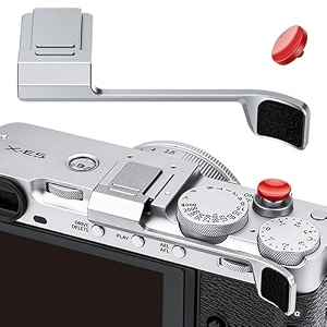 x-e5 xe5 thumb up grip w shutter button for fuji fujifilm xe5 thumb -silver