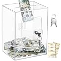 X-Large Piggy Bank for Adults Kids, Acrylic Clear Piggy Bank with Key