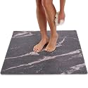 X Large Square Shower Mat Non Slip - Stall Shower for Shower Bathroom Non Slip for Shower - Square Large Shower Mat - Secure Mat for Shower Floor - Safety Shower Mat Loofah Square (Black Marble 31x31)