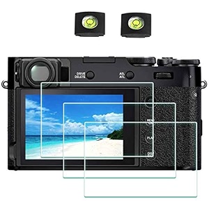x100v screen protector for fujifilm x100v fuji film digital camera 3pack with hot shoe cover ulbter 03mm 9h hardness tempered glass cover anti-scrach anti-fingerprint anti-bubble anti-dust