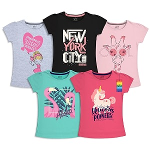 X2O Girls Half sleeeves Cotton Tshirt with