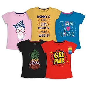 X2O Girls Half sleeeves Cotton Tshirt with